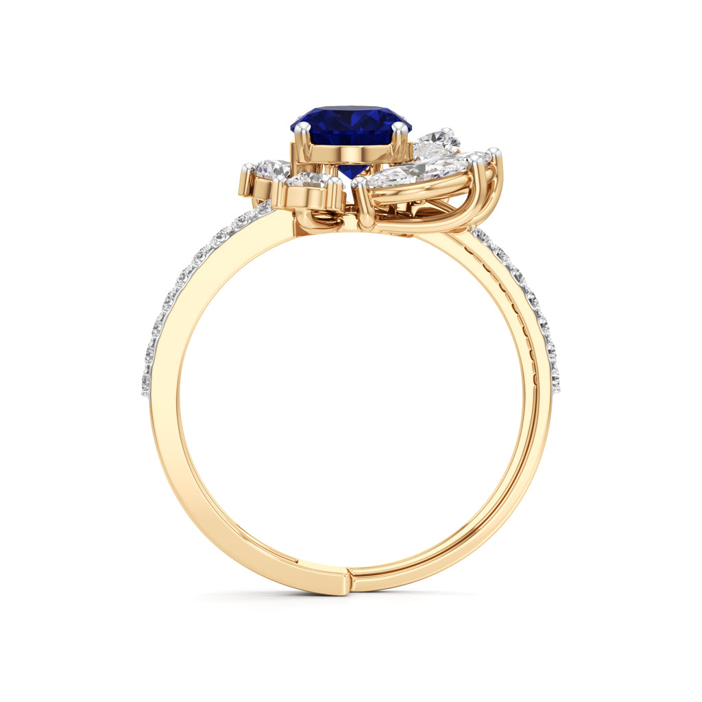 Midnight Bloom Sapphire Ring