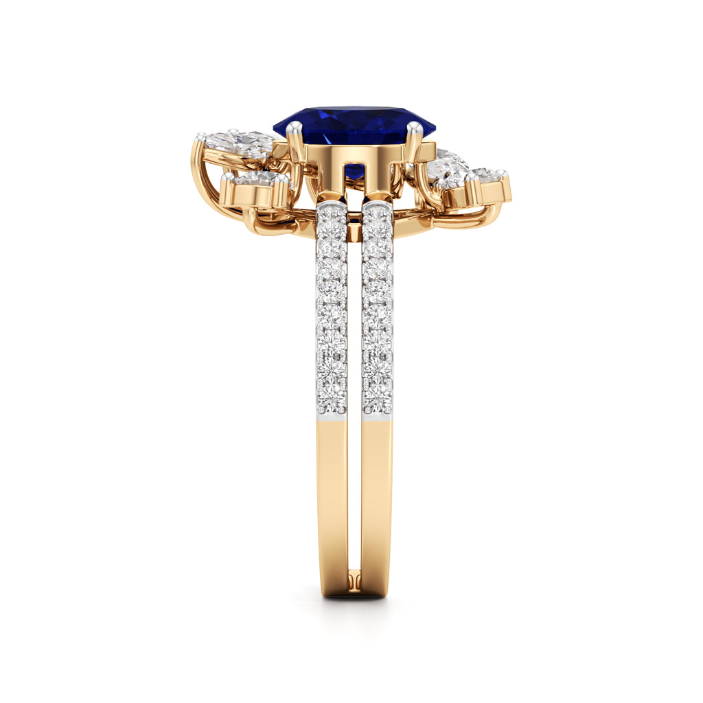 Midnight Bloom Sapphire Ring