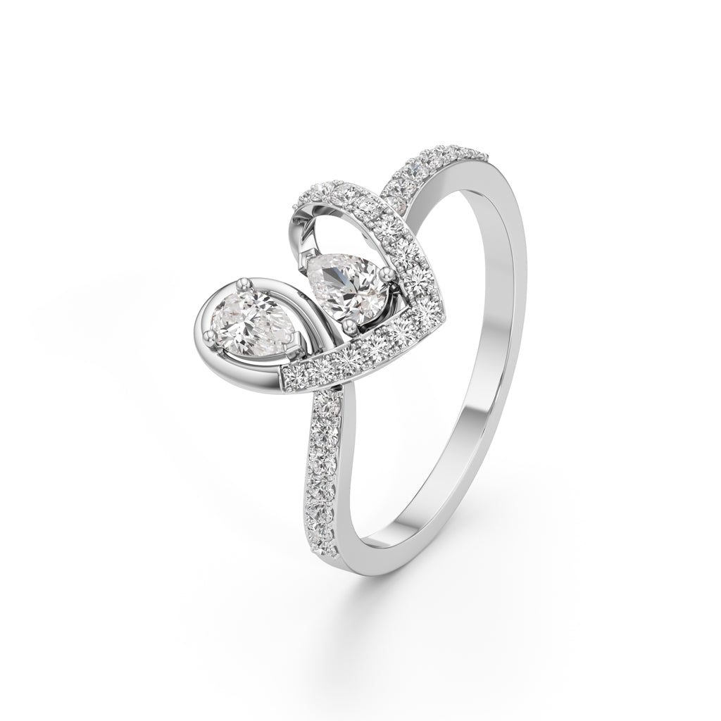 Lustre Pear and Whisper Ring