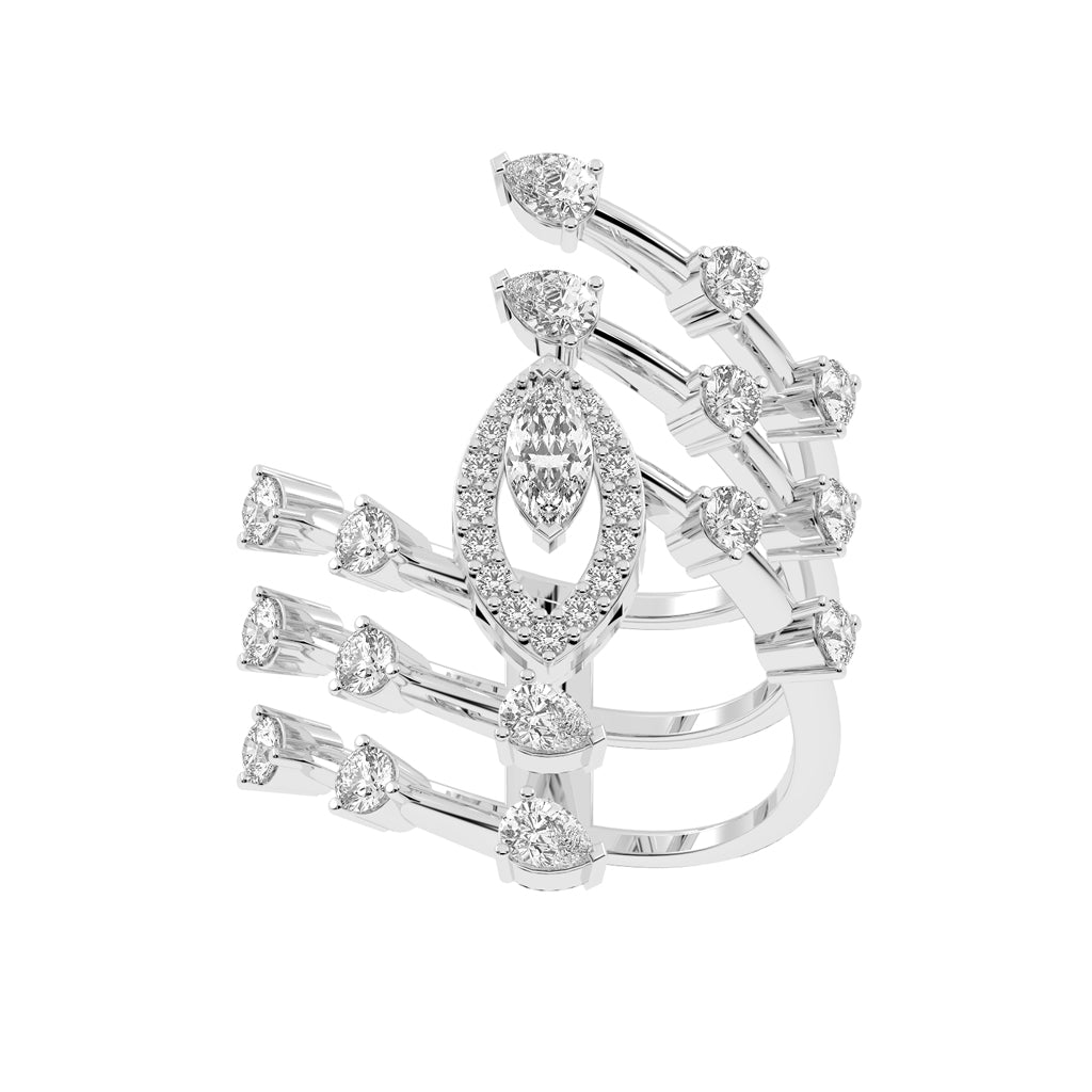 Twirlshine Marquise Spiral Gold Ring