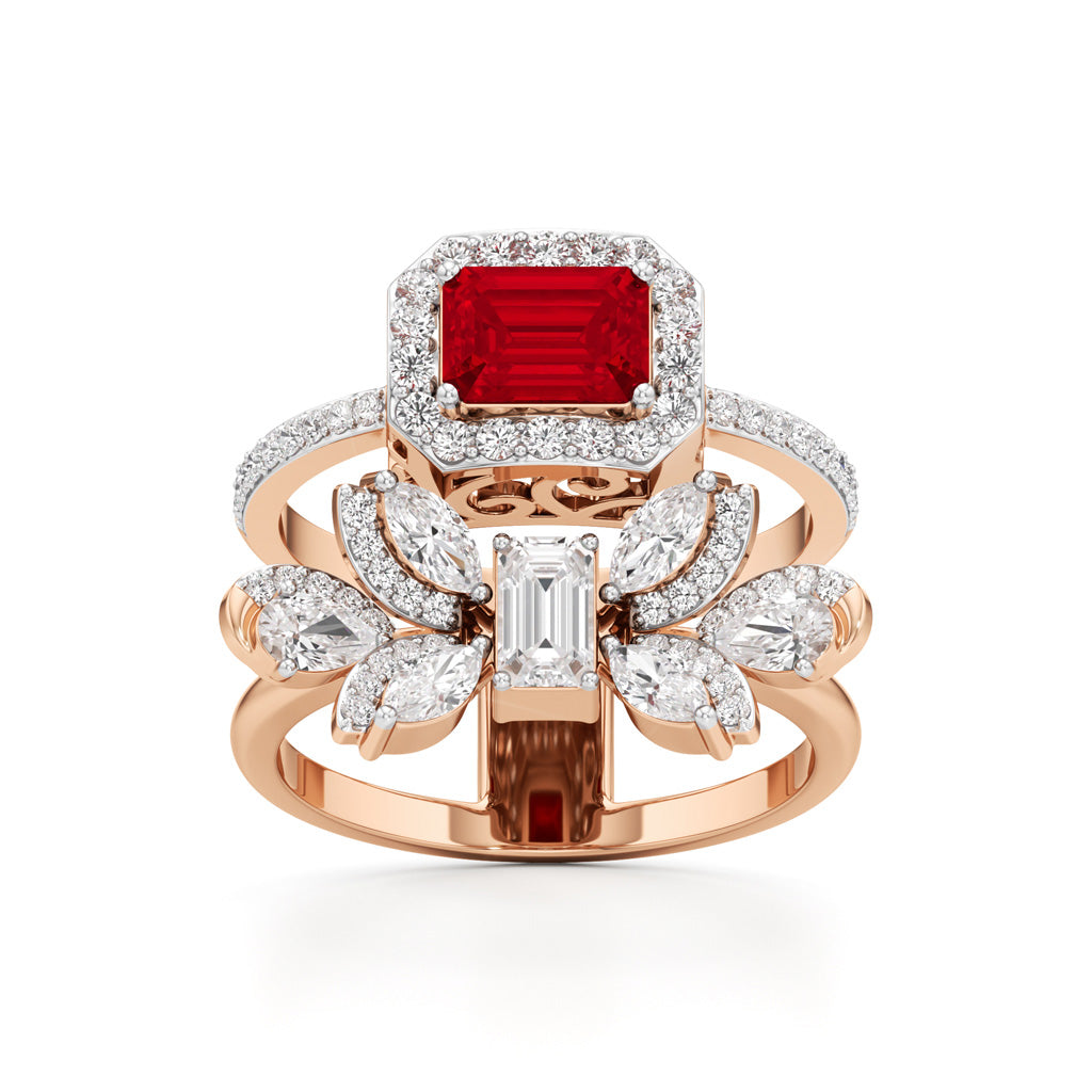 Crimson Bloom Luxe Ring