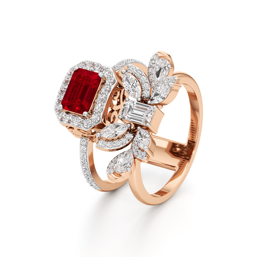 Crimson Bloom Luxe Ring