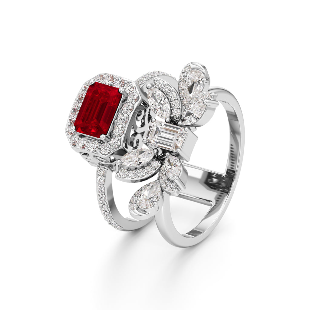 Crimson Bloom Luxe Ring