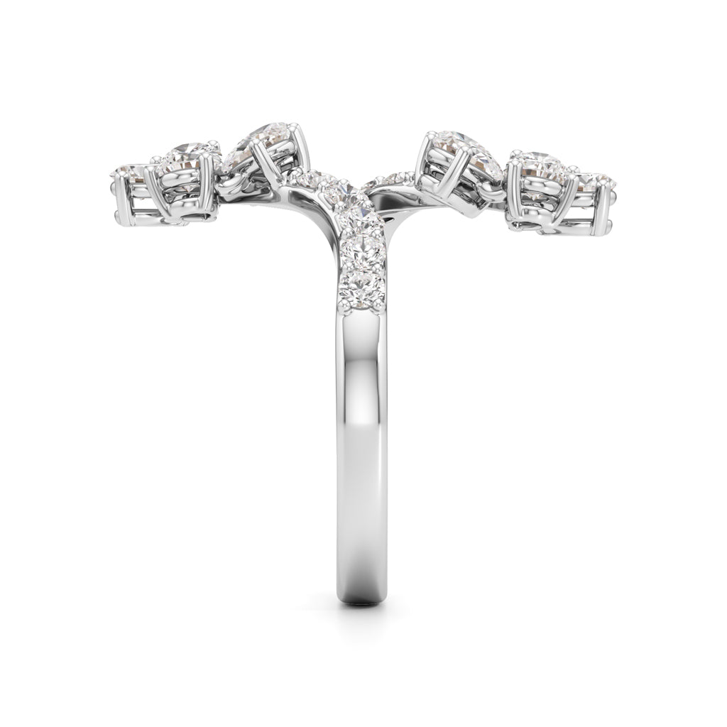 Dancing Blossoms Diamond Floral Wrap Ring