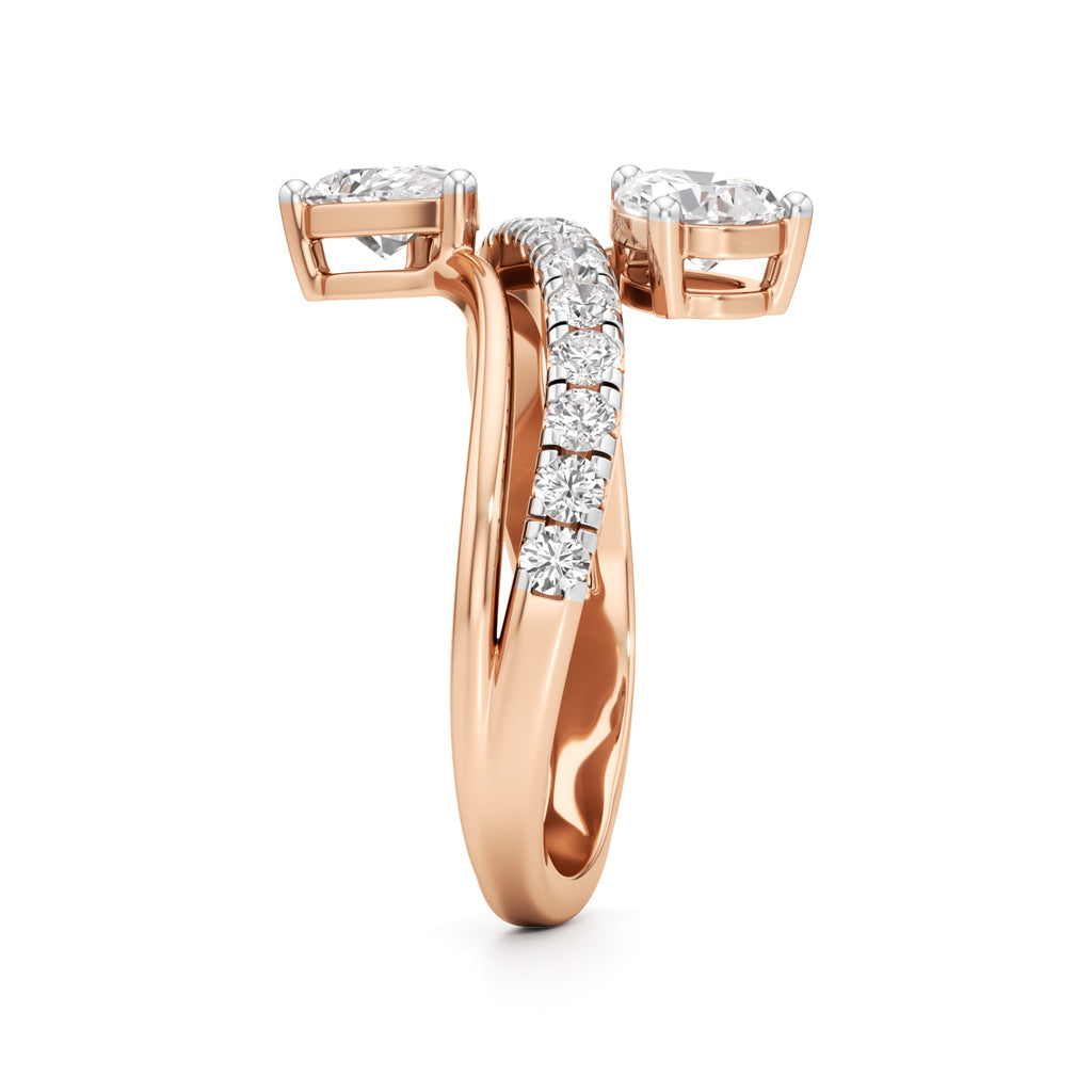 Luminescent Pear Pave Diamond Wrap Ring