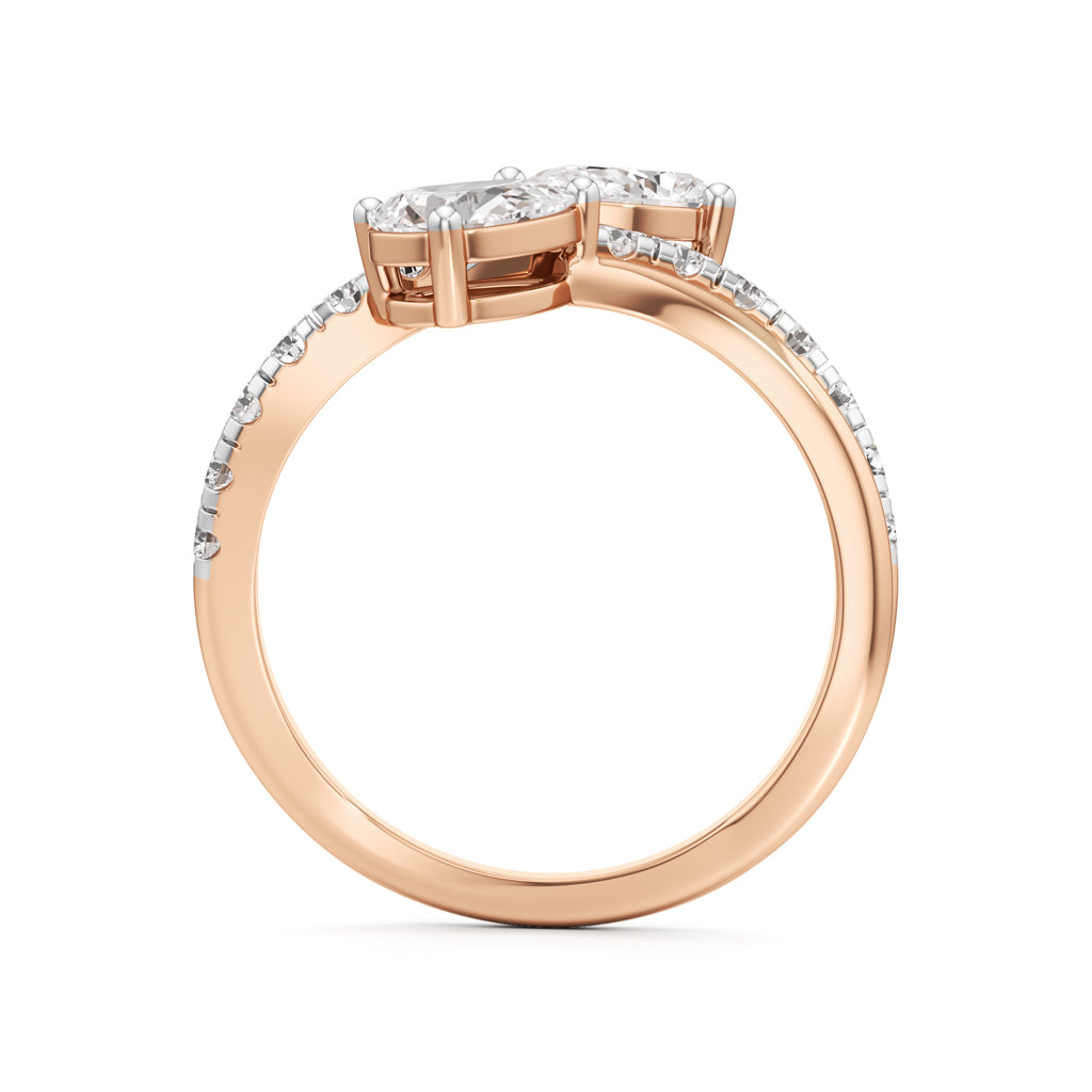 Luminescent Pear Pave Diamond Wrap Ring