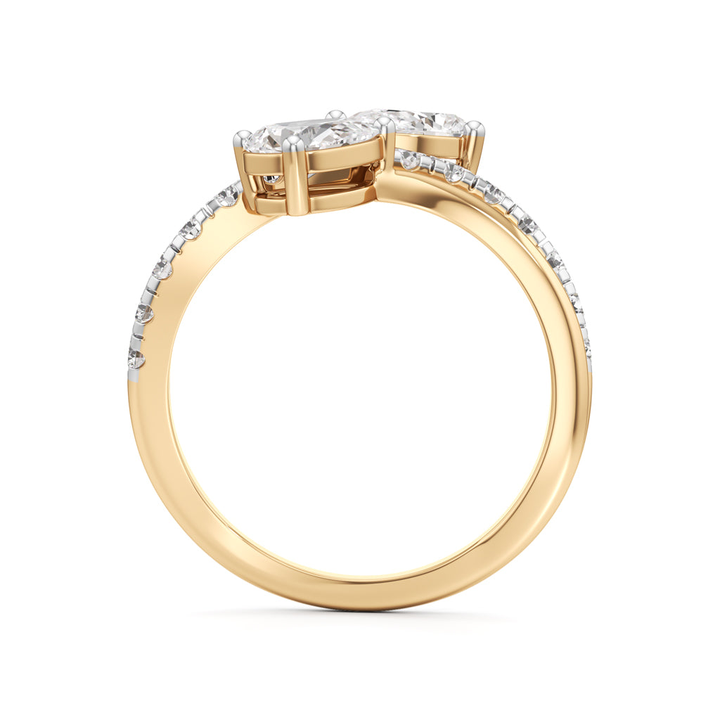 Luminescent Pear Pave Diamond Wrap Ring