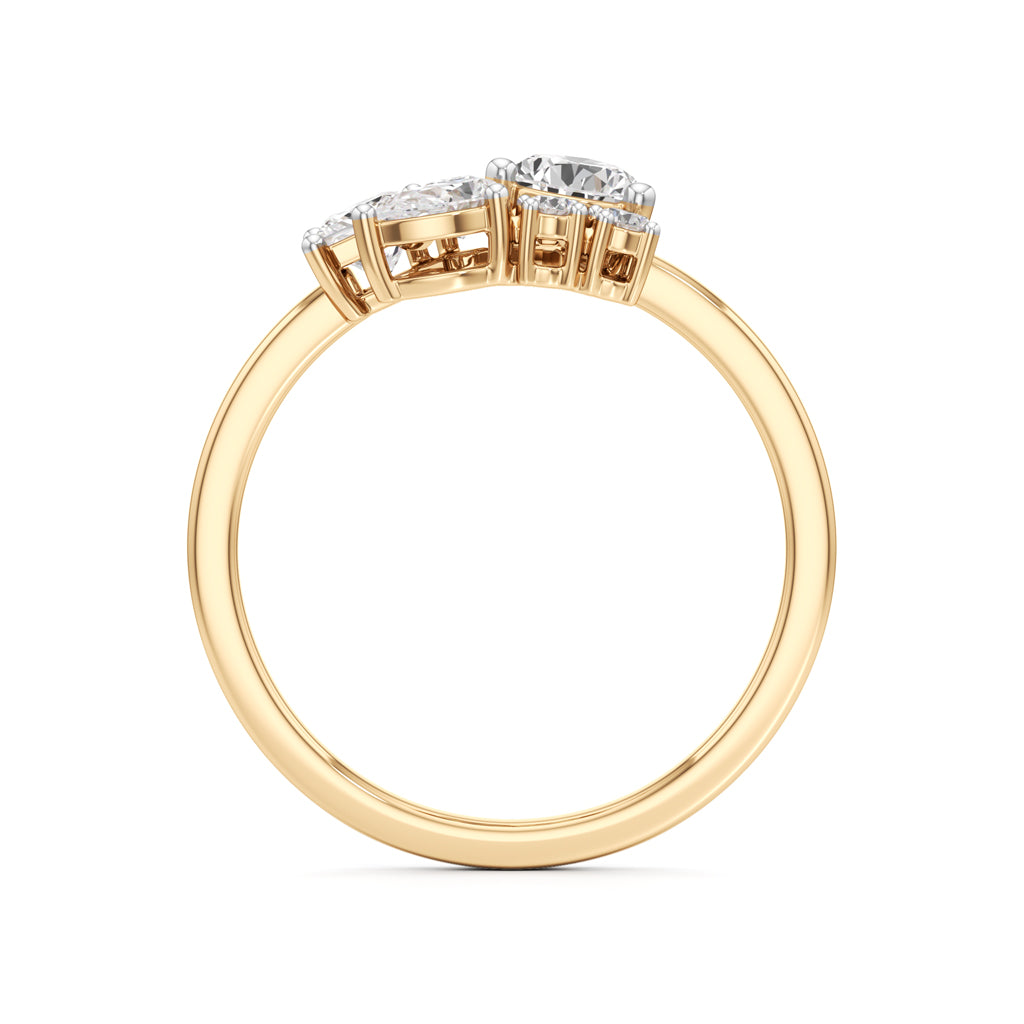Asymmetrical Diamond Cluster Cocktail Ring