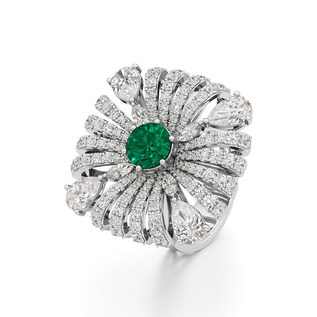 Grand Petal Diamond Ring