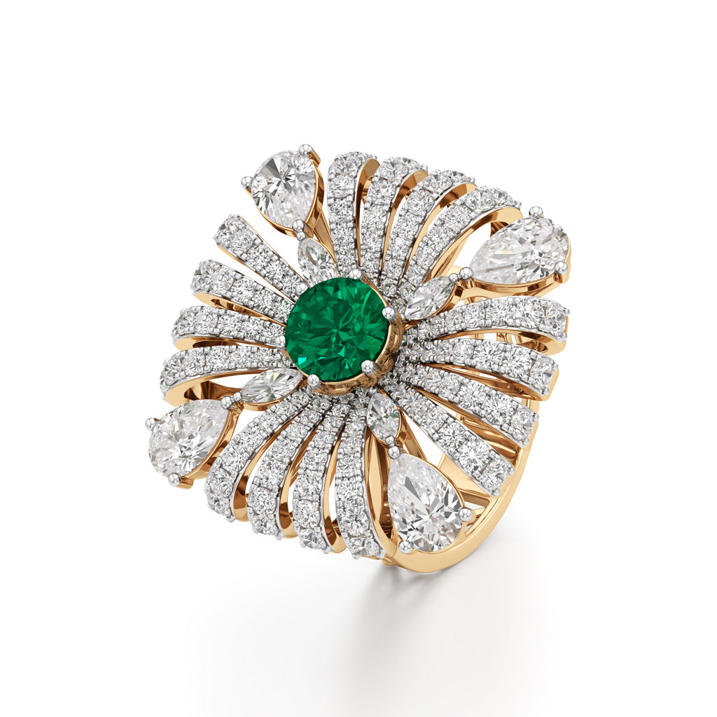 Grand Petal Diamond Ring