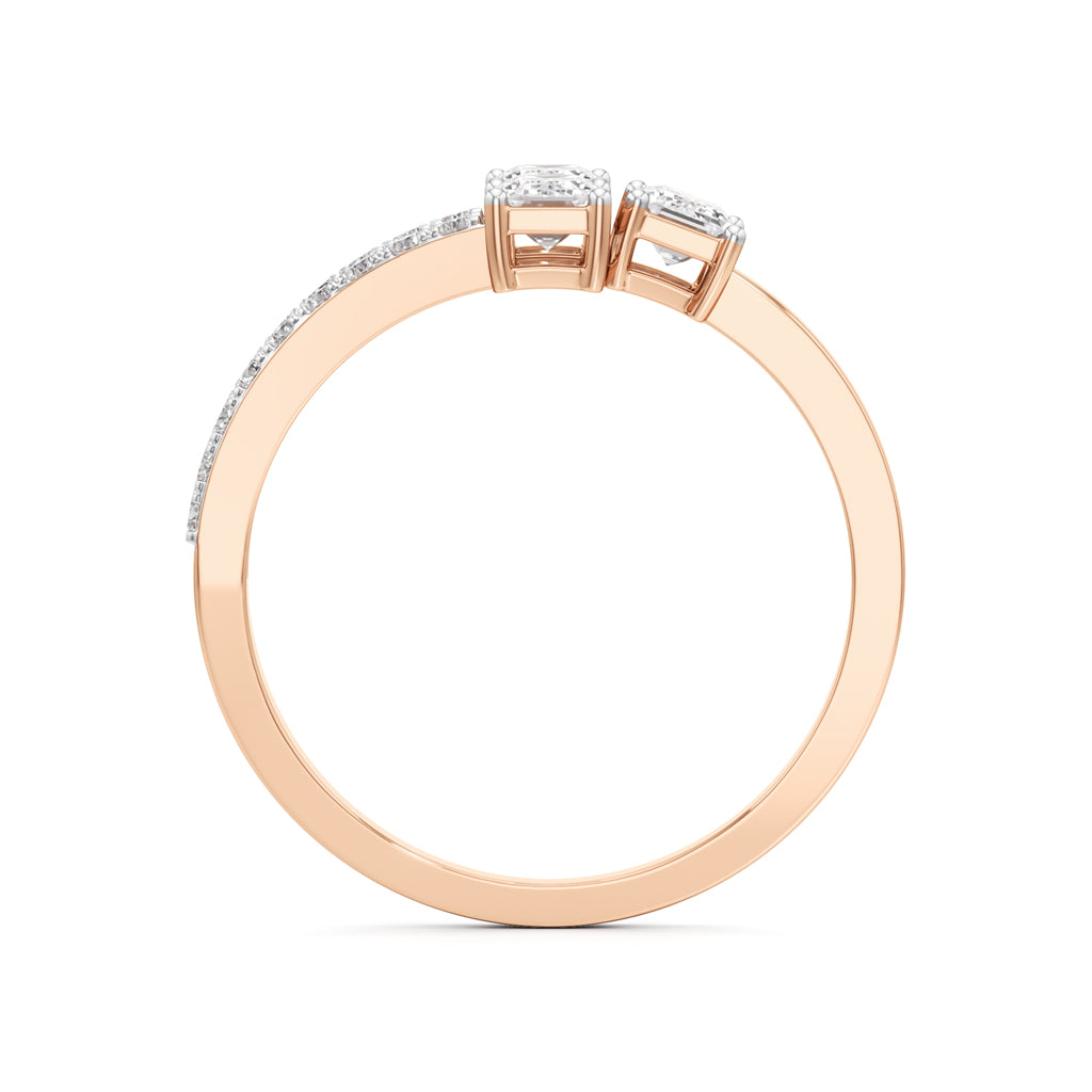 Modern Trinity Diamond Bypass Ring