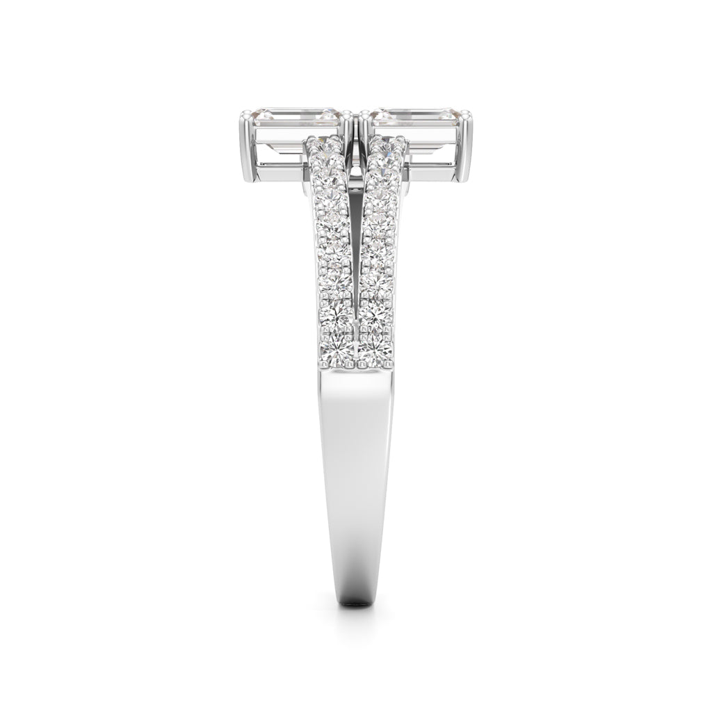 Modern Trinity Diamond Bypass Ring