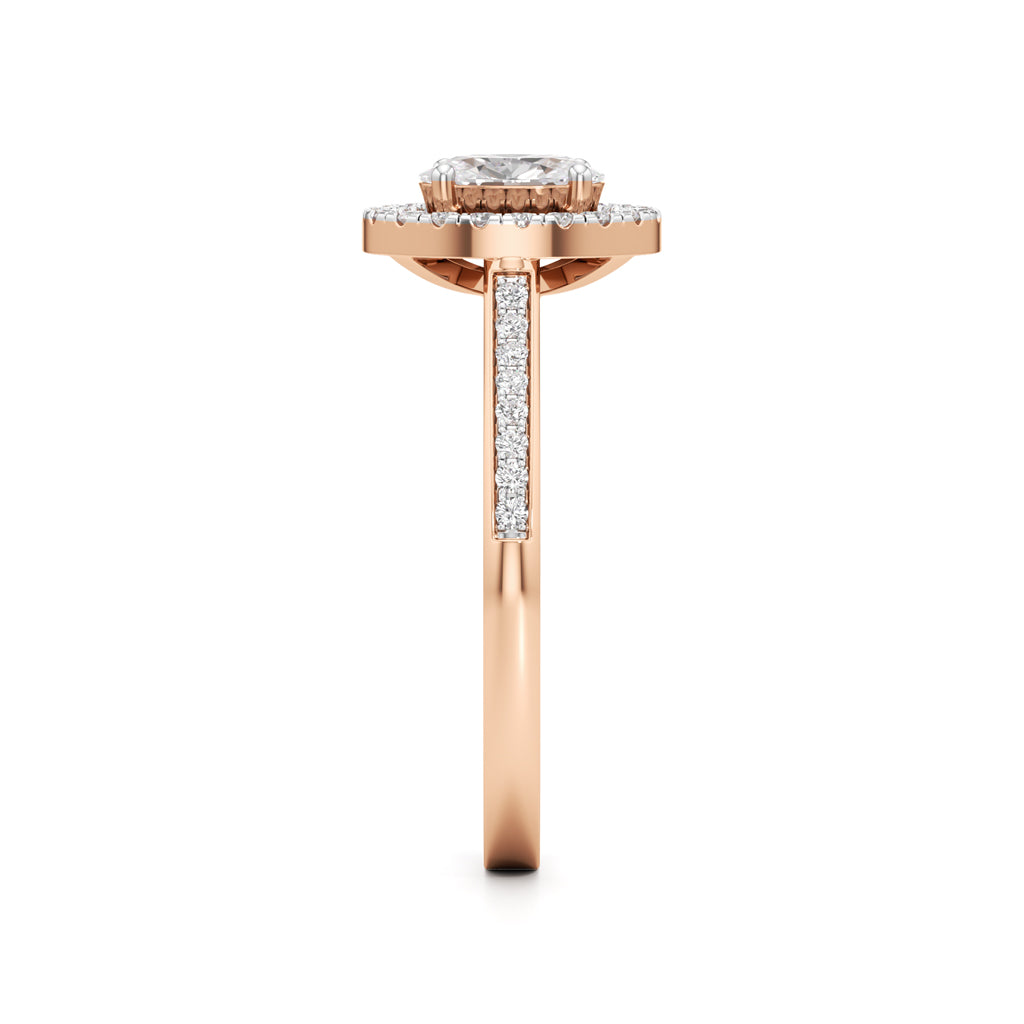 Brilliant Oval Diamond Halo Ring