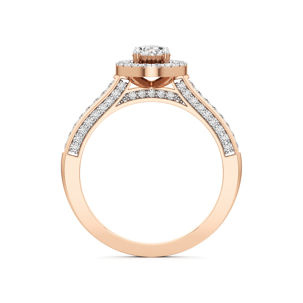 Brilliant Oval Diamond Halo Ring