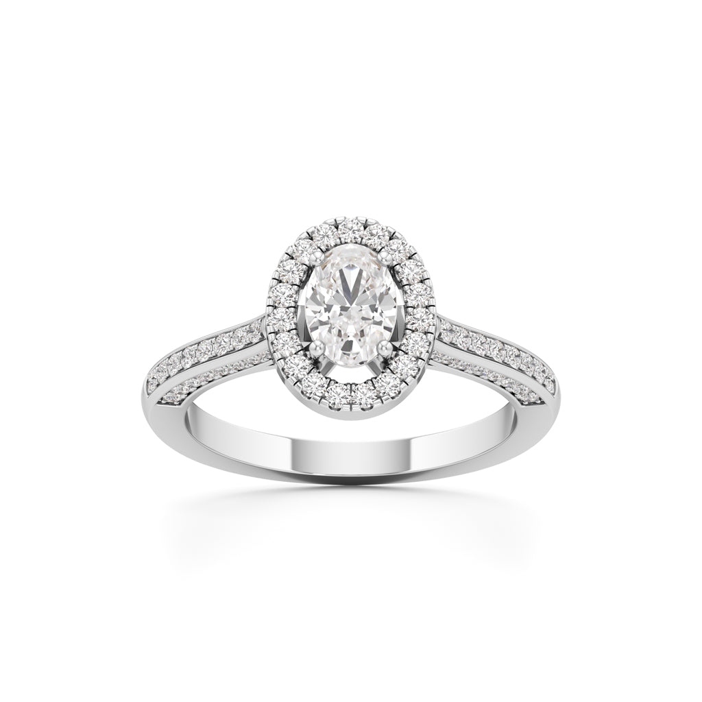 Brilliant Oval Diamond Halo Ring