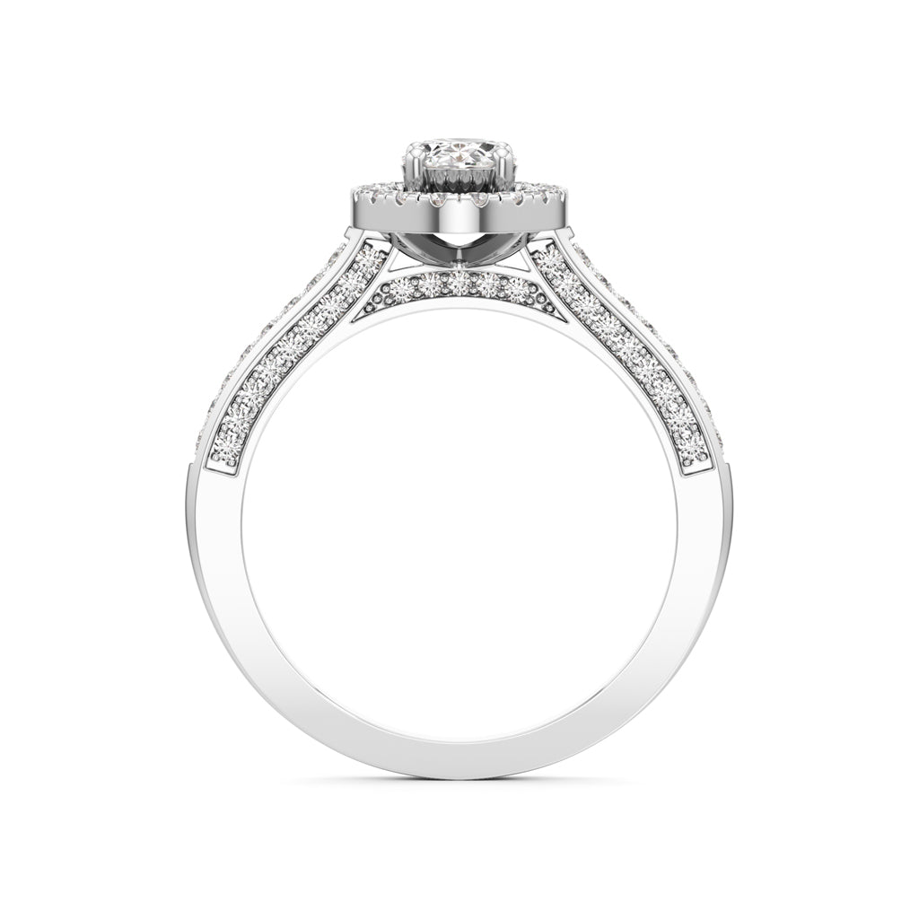 Brilliant Oval Diamond Halo Ring