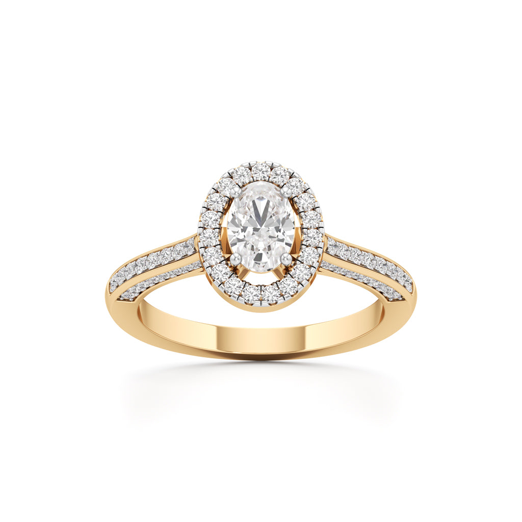 Brilliant Oval Diamond Halo Ring
