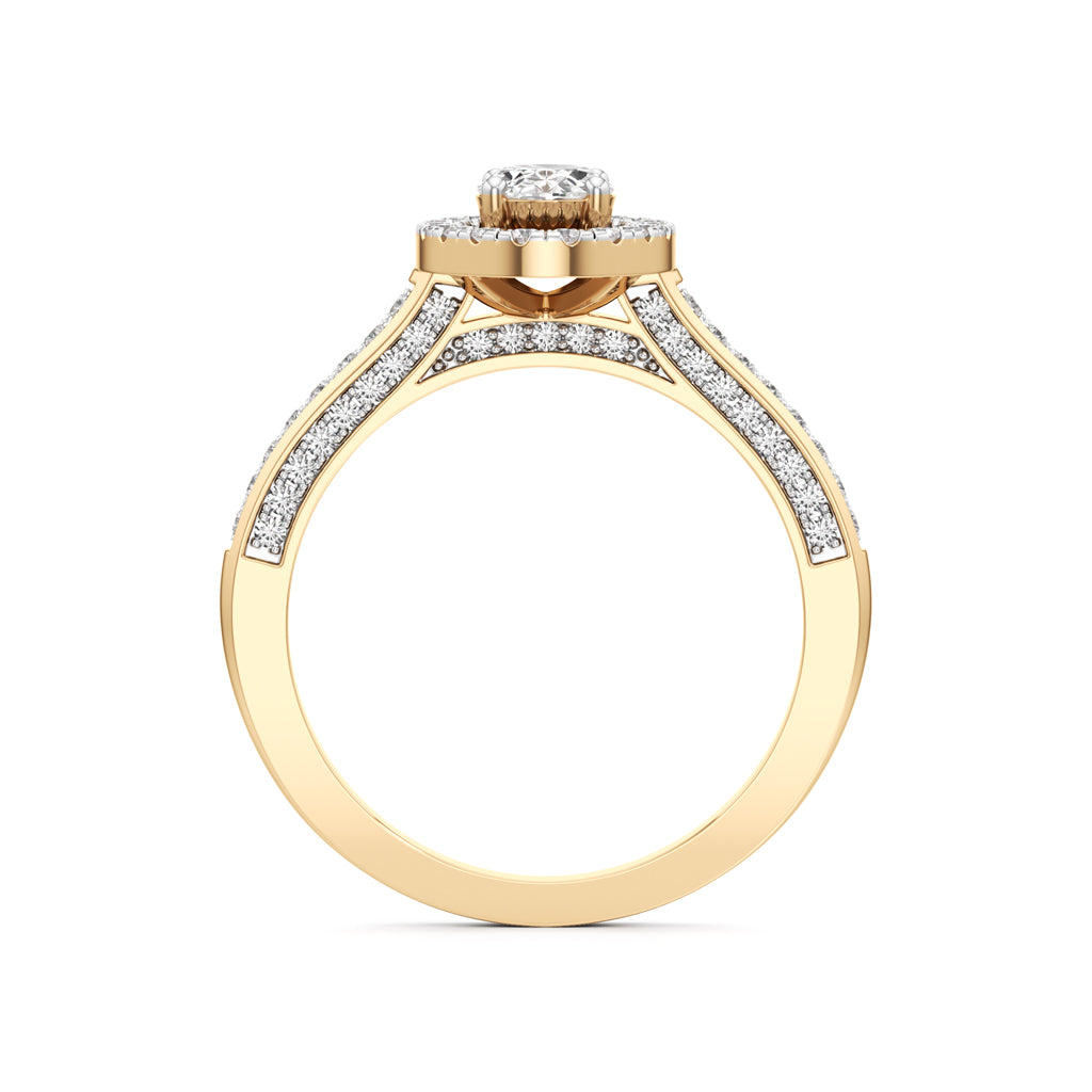 Brilliant Oval Diamond Halo Ring