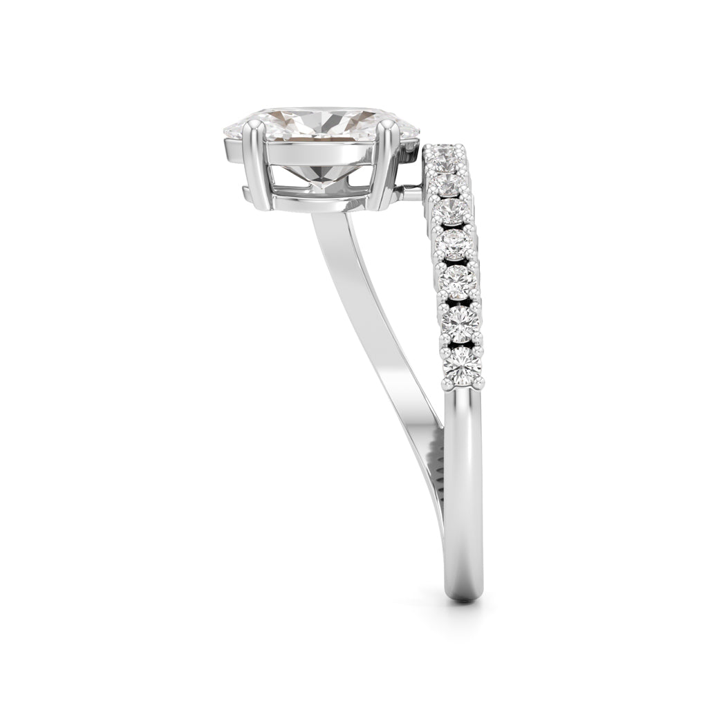 Graceful Embrace Oval Diamond Ring
