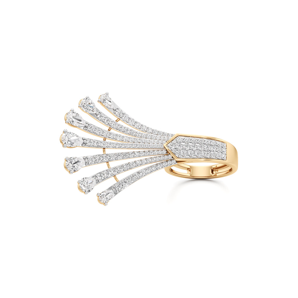 Diamond Fan Solstice Ring