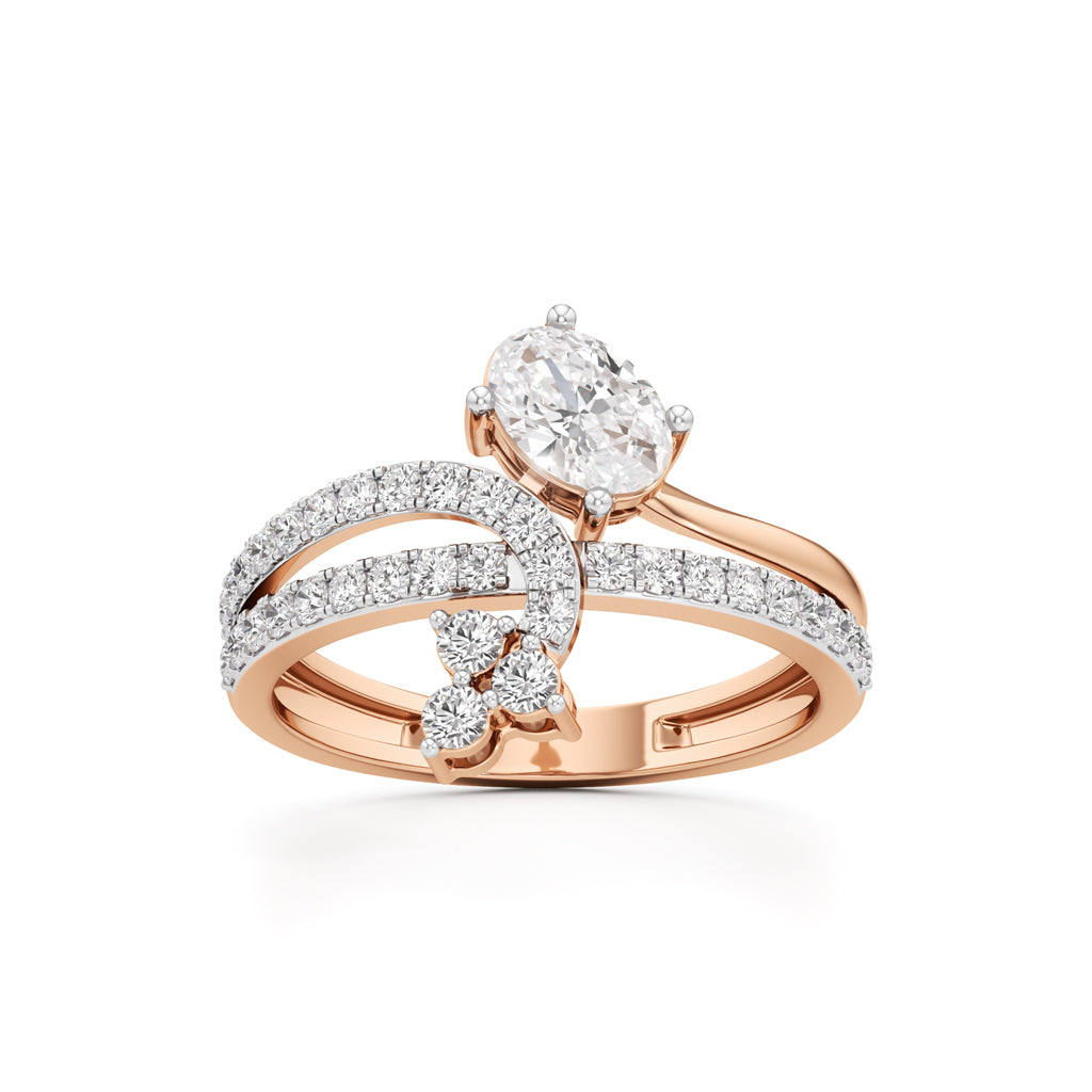 Oval Cluster Diamond Brillora Ring