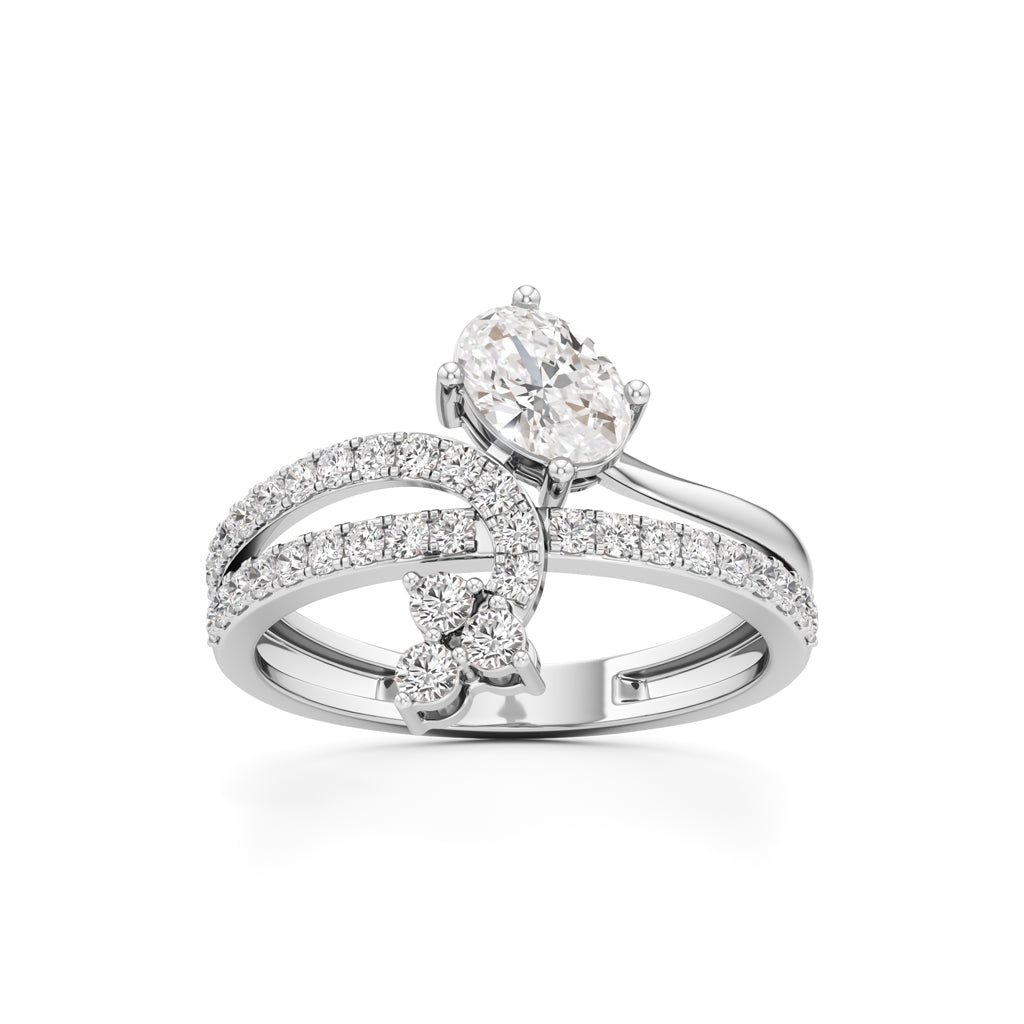 Oval Cluster Diamond Brillora Ring