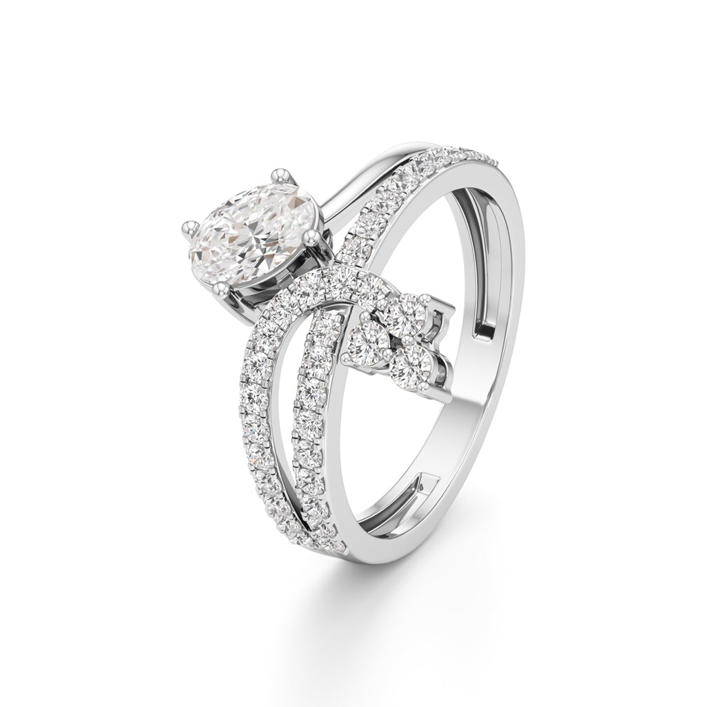 Oval Cluster Diamond Brillora Ring