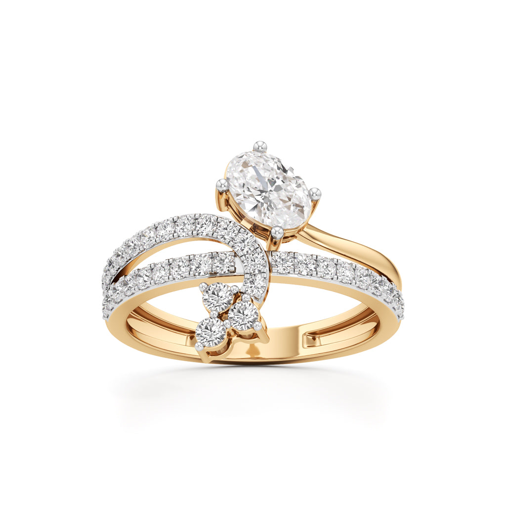 Oval Cluster Diamond Brillora Ring