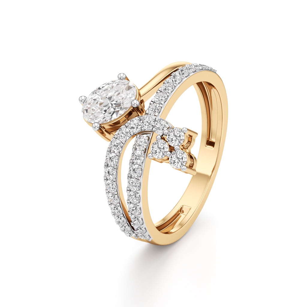 Oval Cluster Diamond Brillora Ring