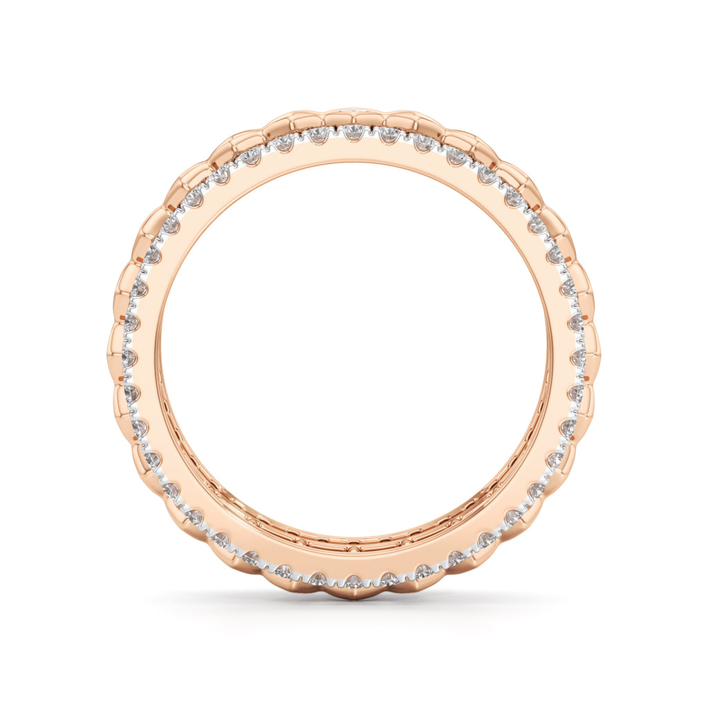 Three-Row Scalloped Diamond Eternity Band