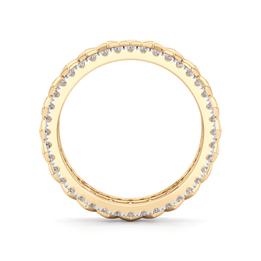 Three-Row Scalloped Diamond Eternity Band