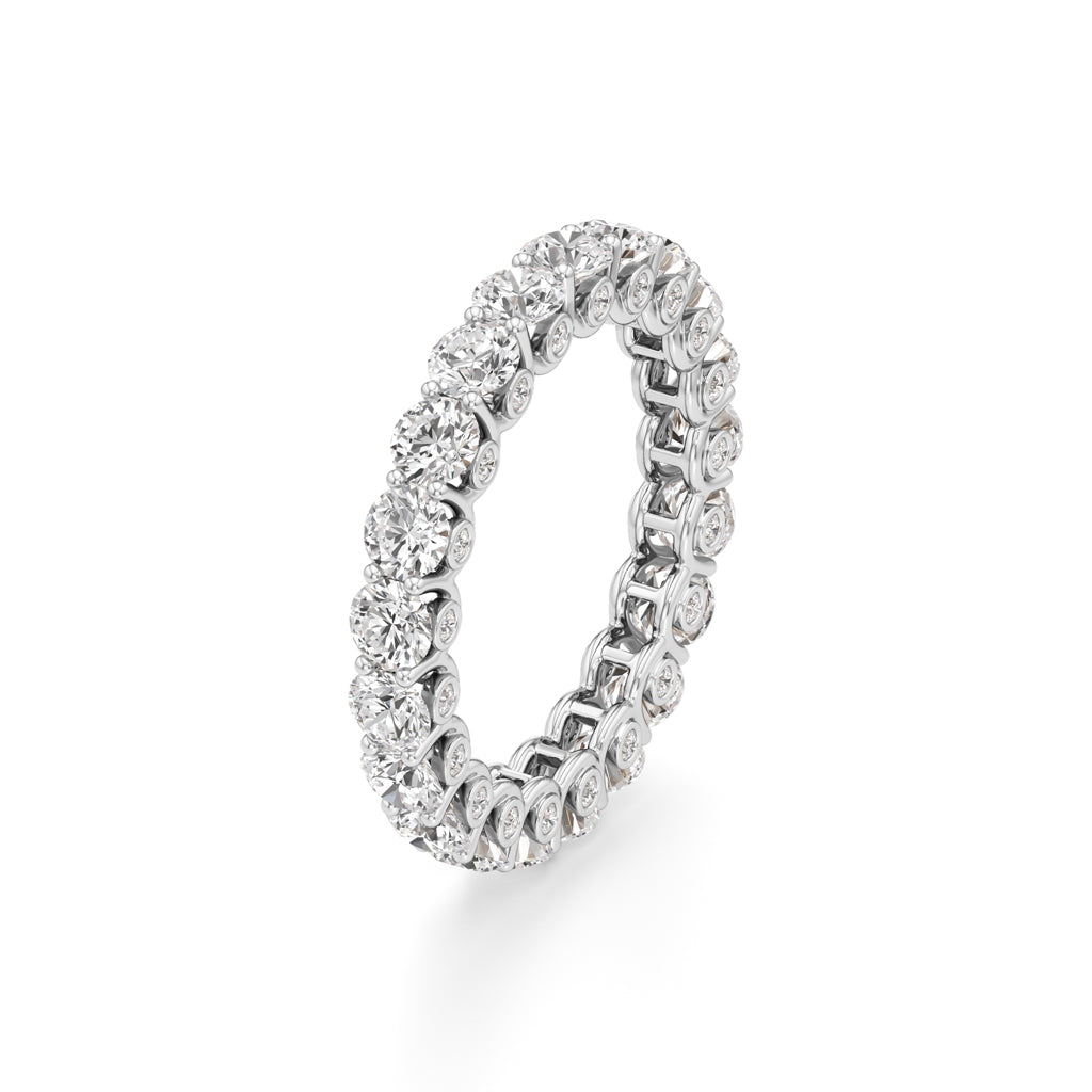 Round Diamond Prong Set Eternity Gleamband