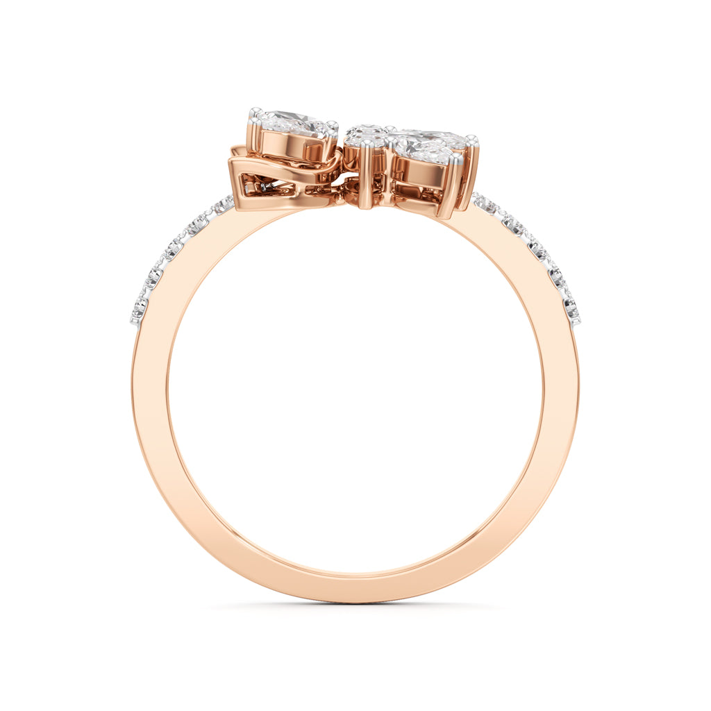 Marquise & Pear Diamond Floral Ring