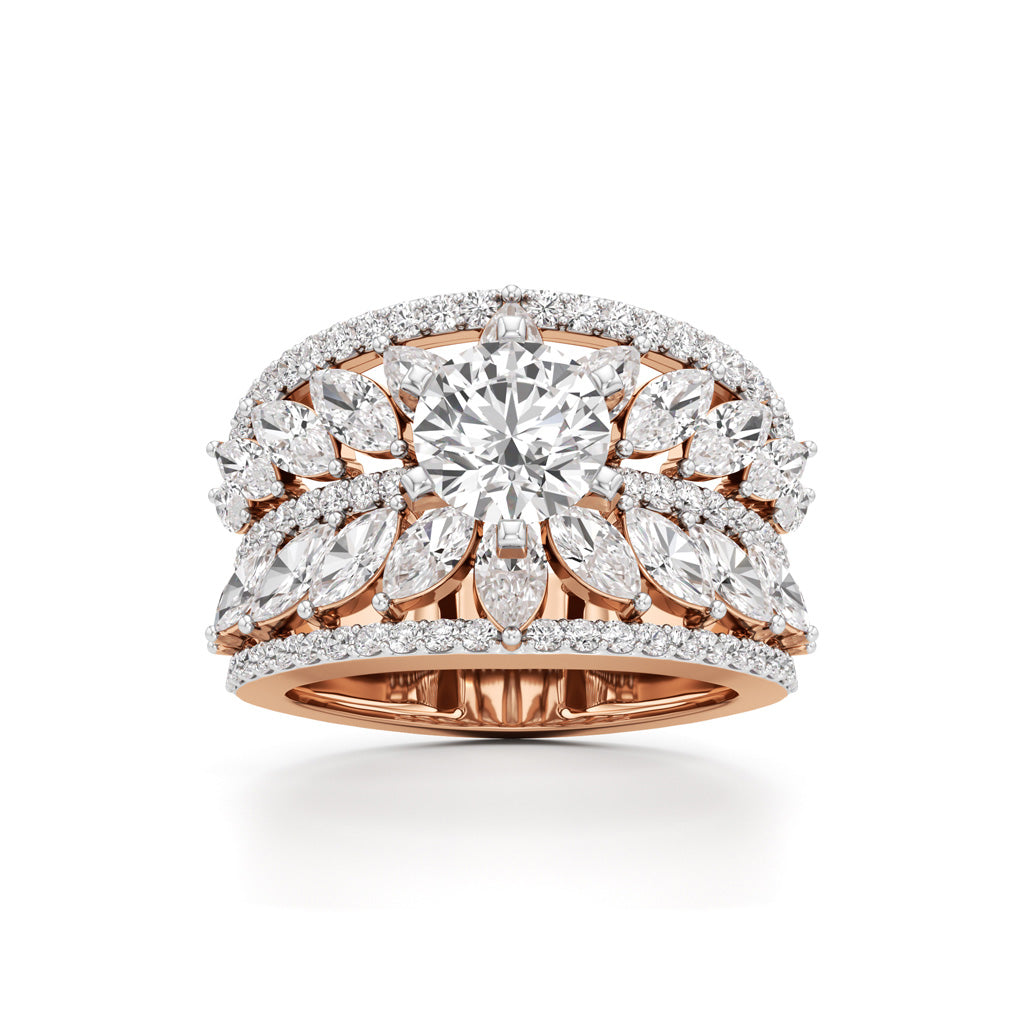 Round & Marquise Heartspark Cluster Ring