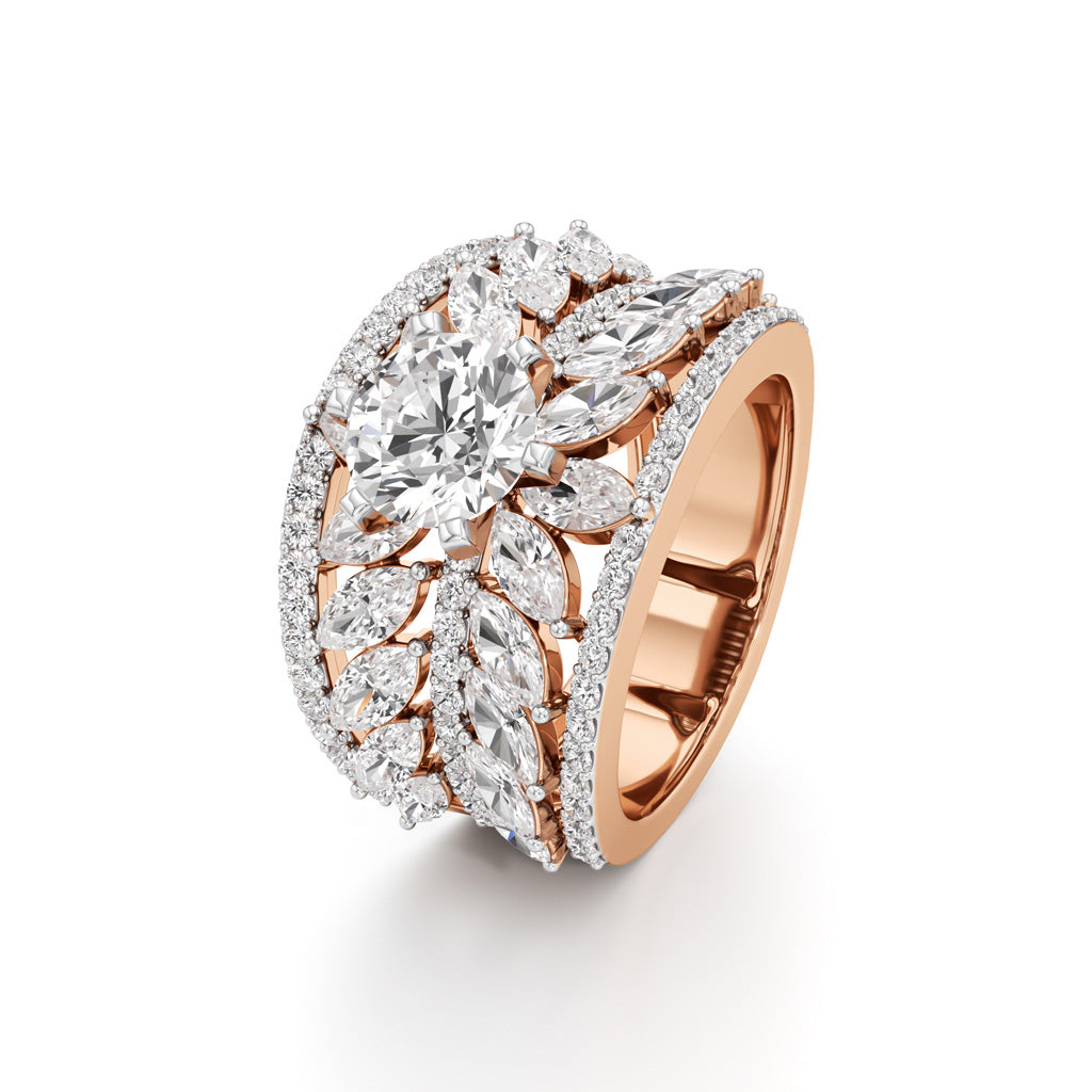 Round & Marquise Heartspark Cluster Ring