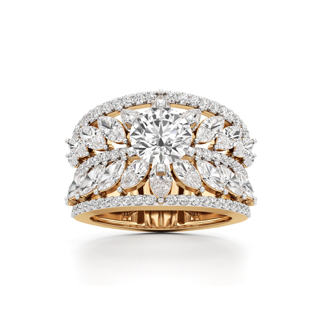 Round & Marquise Heartspark Cluster Ring