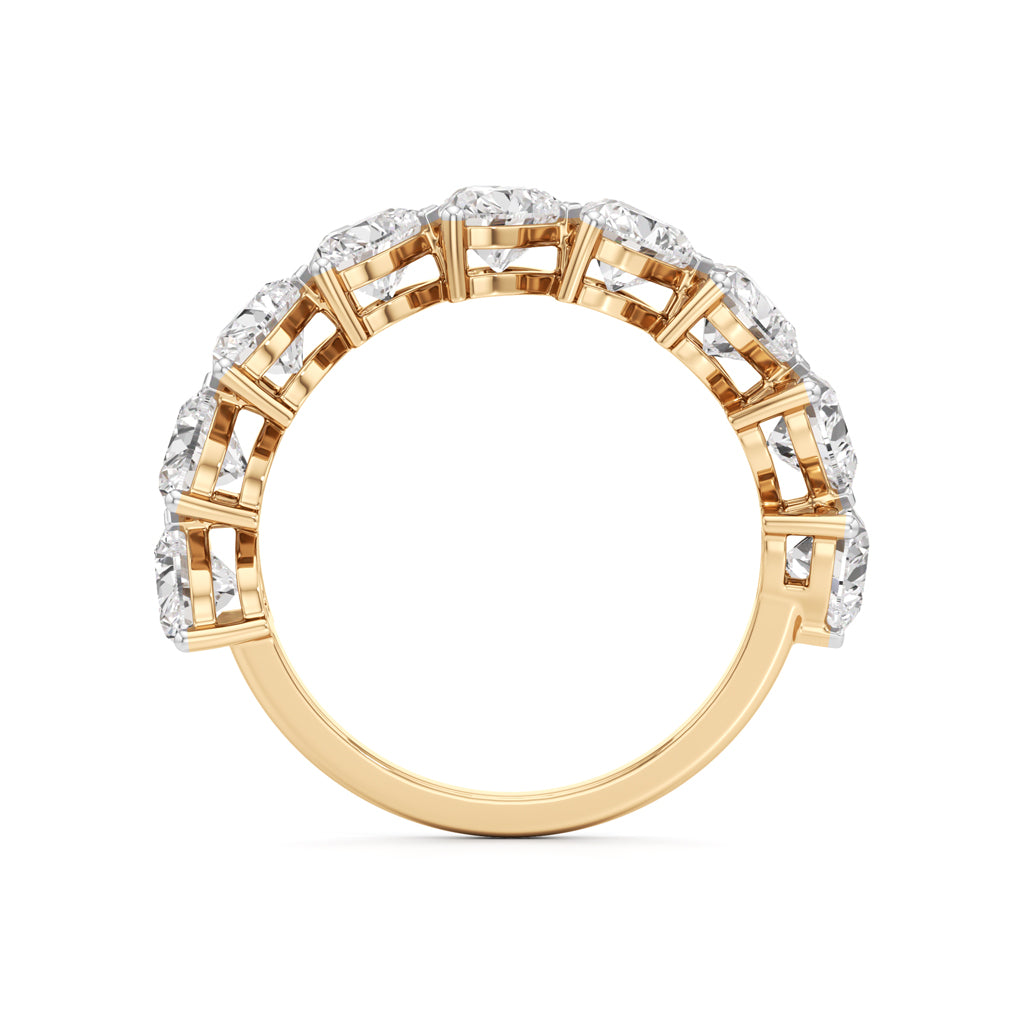 Heart Diamond Half Eternity Ring