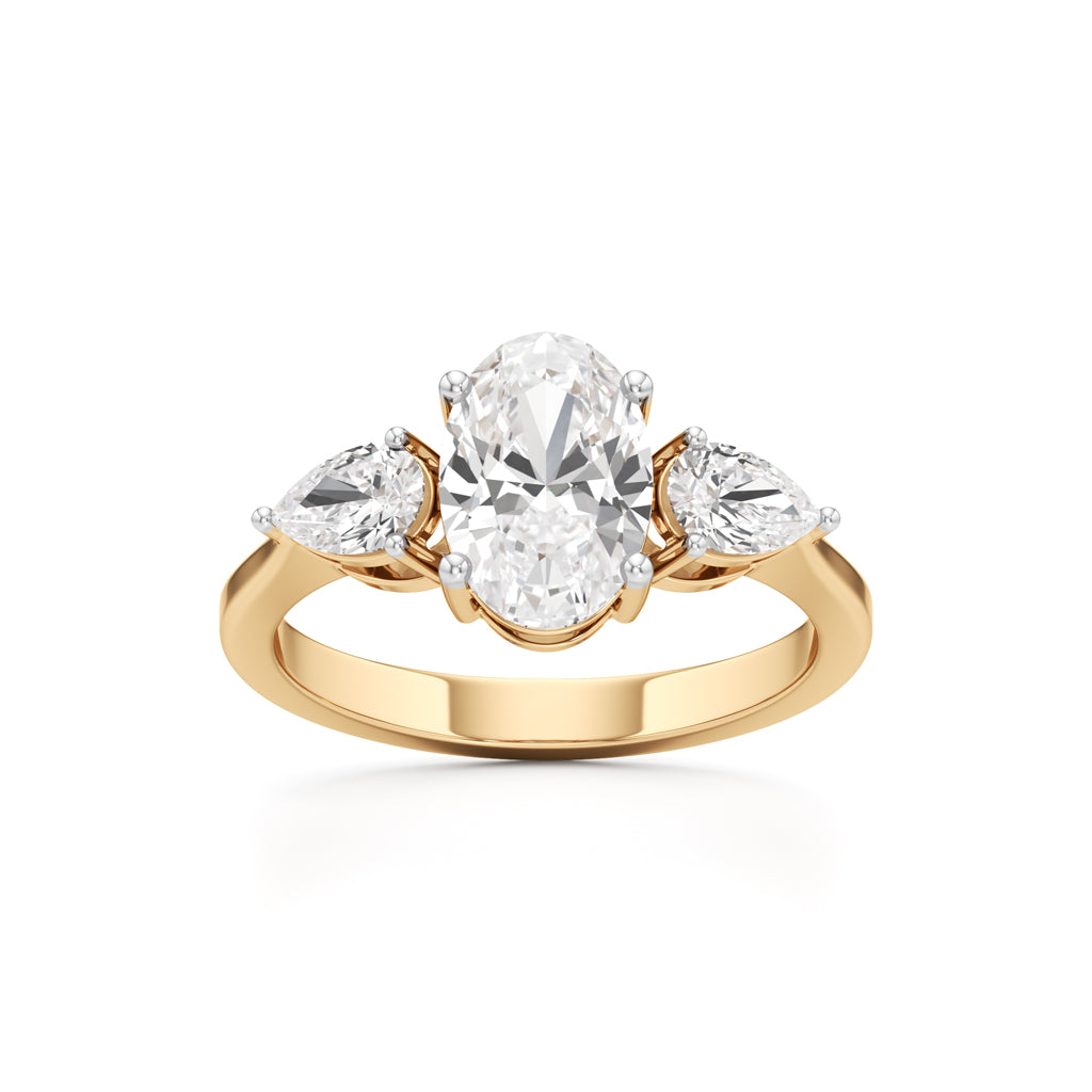 Oval Diamond Three Stone Ring