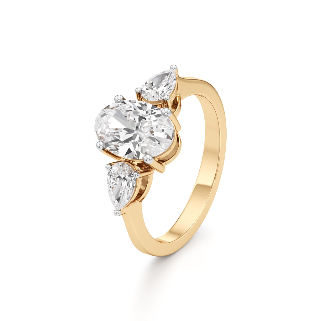 Oval Diamond Three Stone Ring