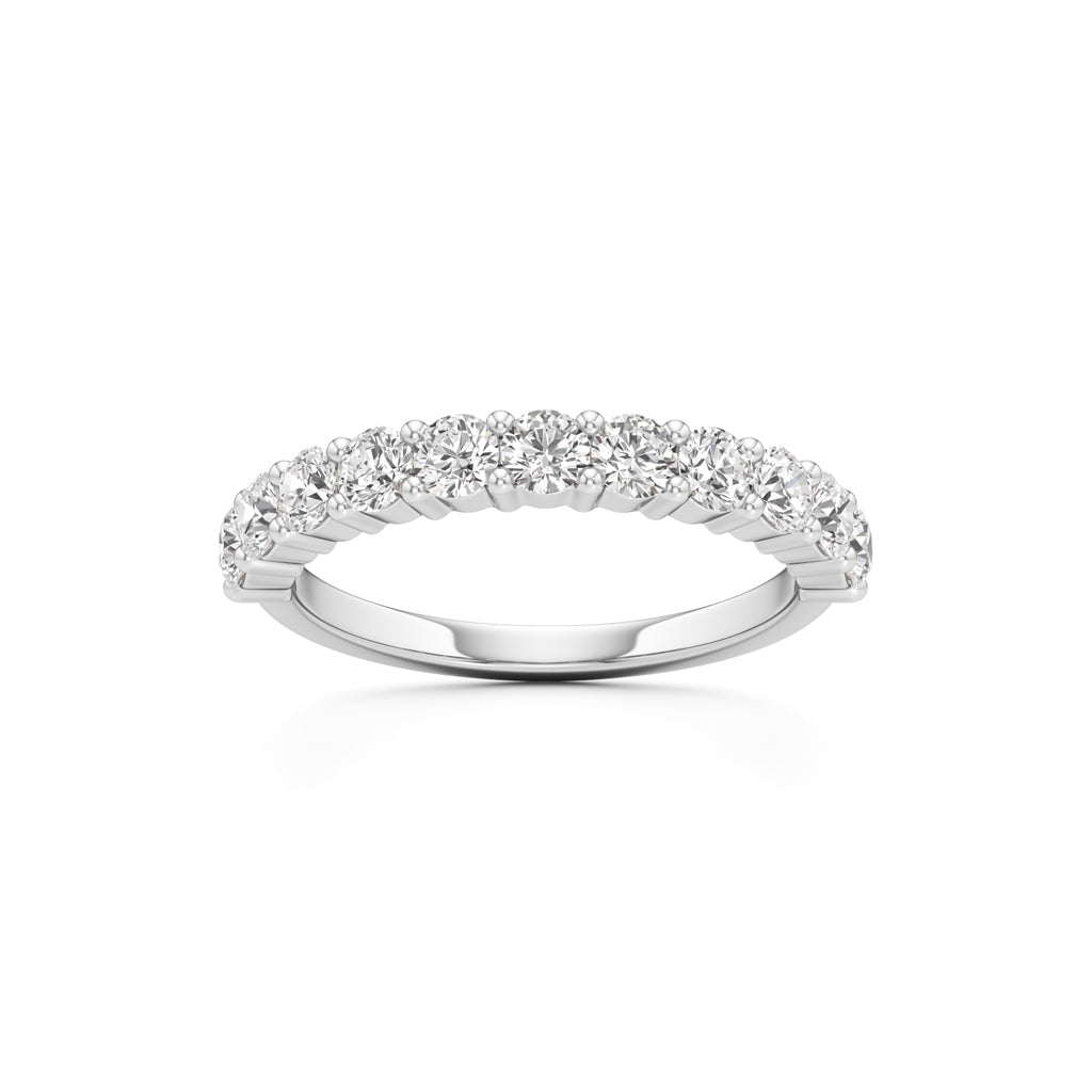 Prong Set Round Diamond Half Eternity Ring