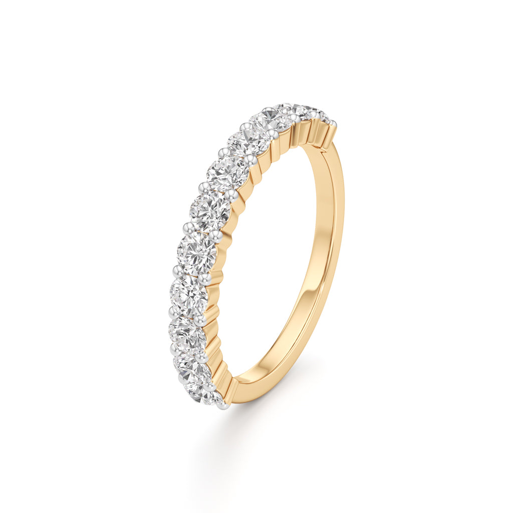 Prong Set Round Diamond Half Eternity Ring