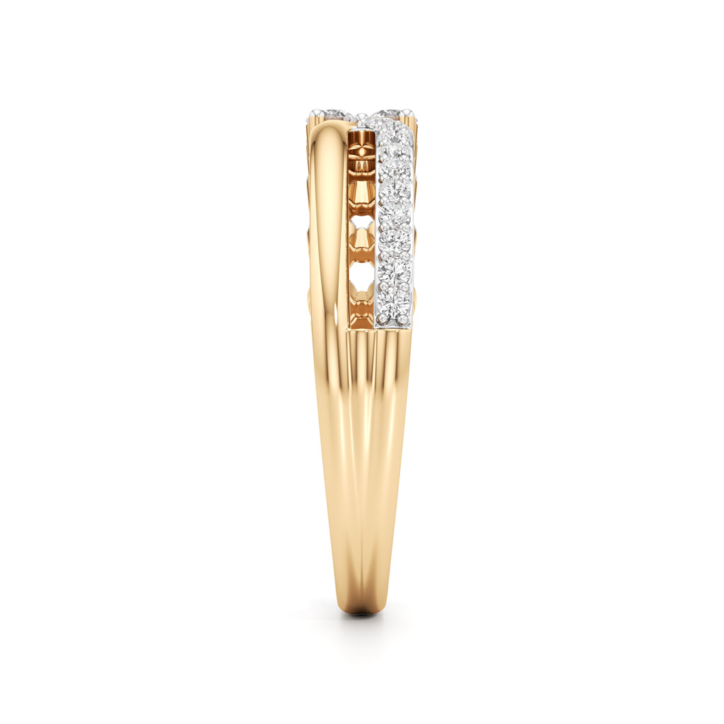 Cluster Diamond Bypass Ring with Lyra Accents