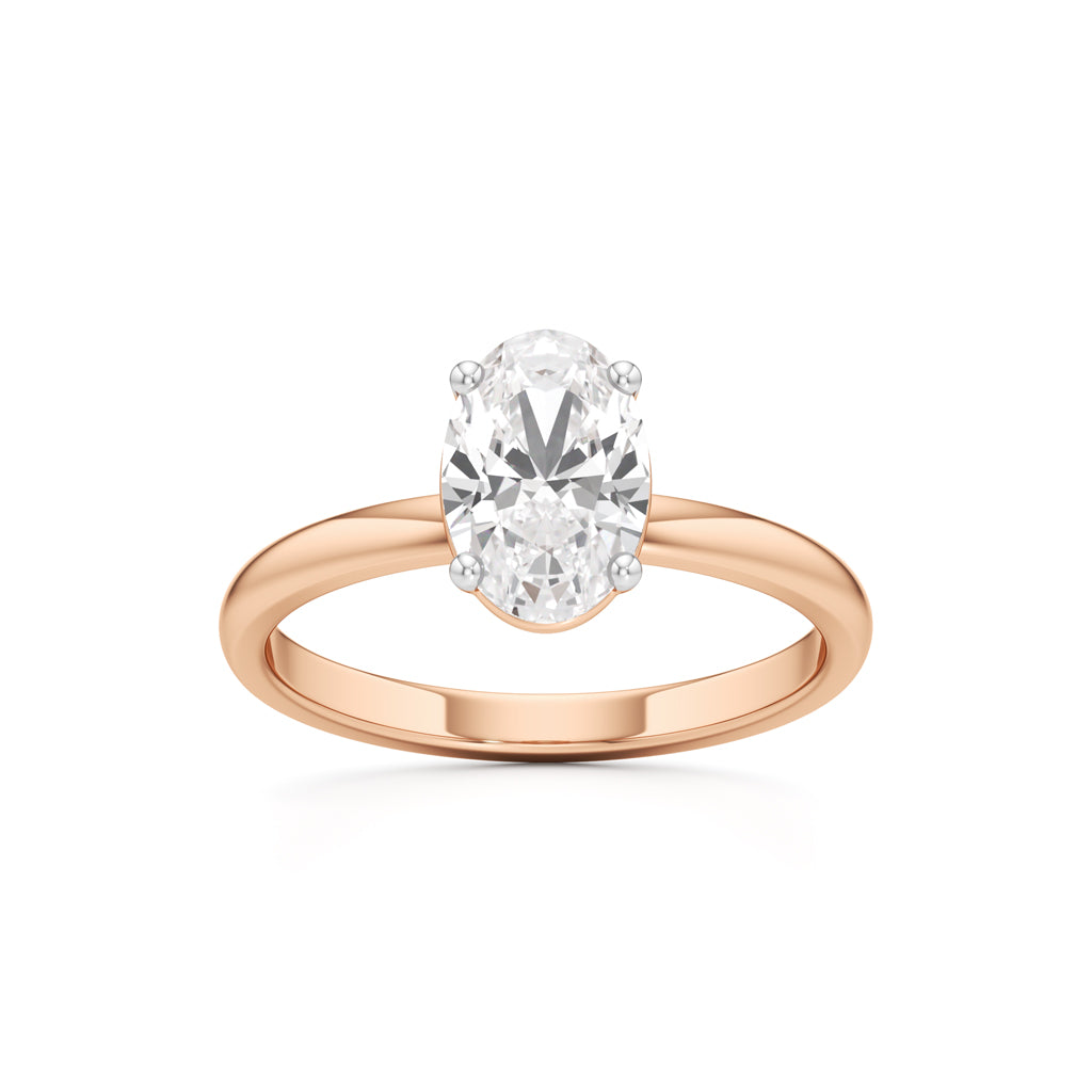 Classic Oval Diamond Solitaire Ring