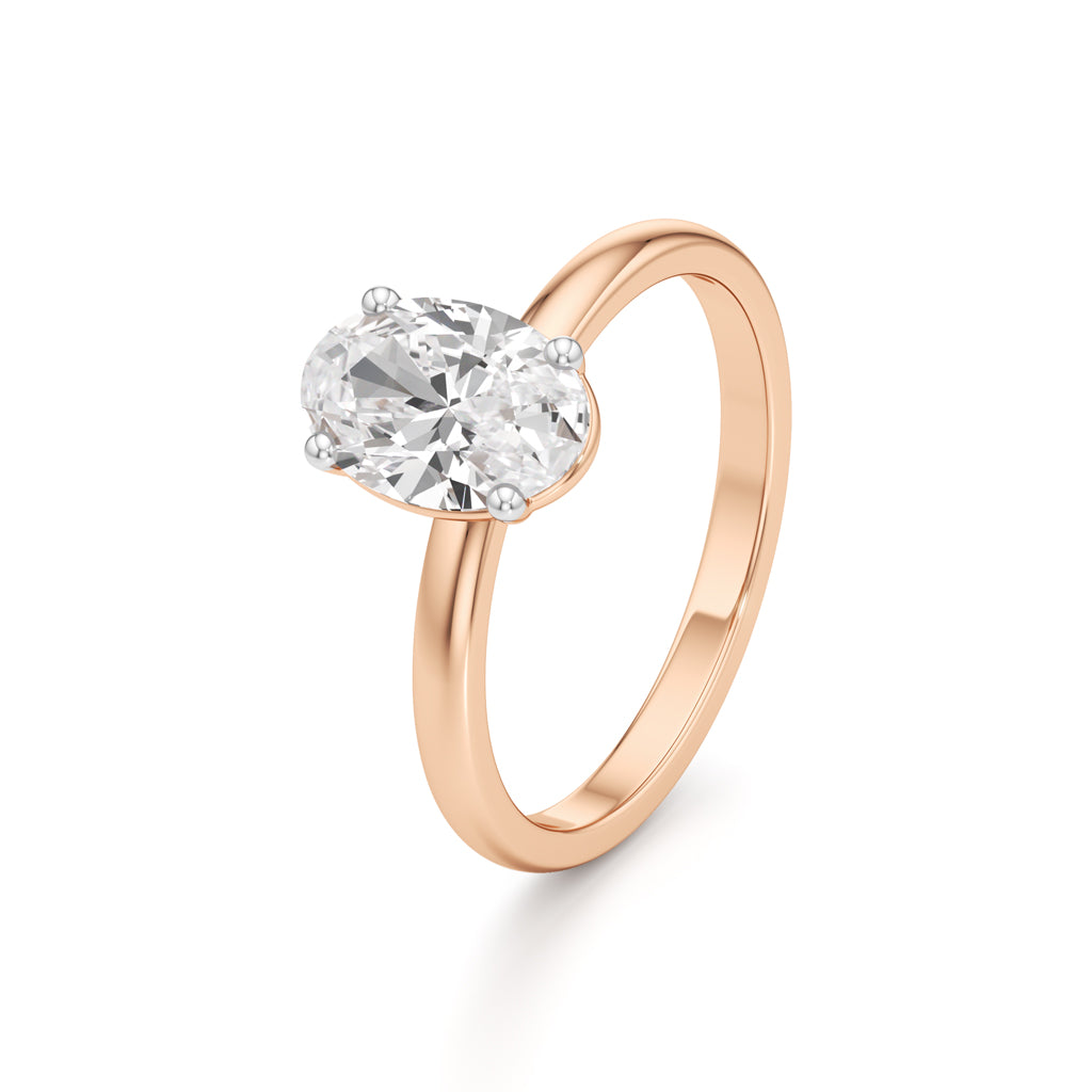 Classic Oval Diamond Solitaire Ring