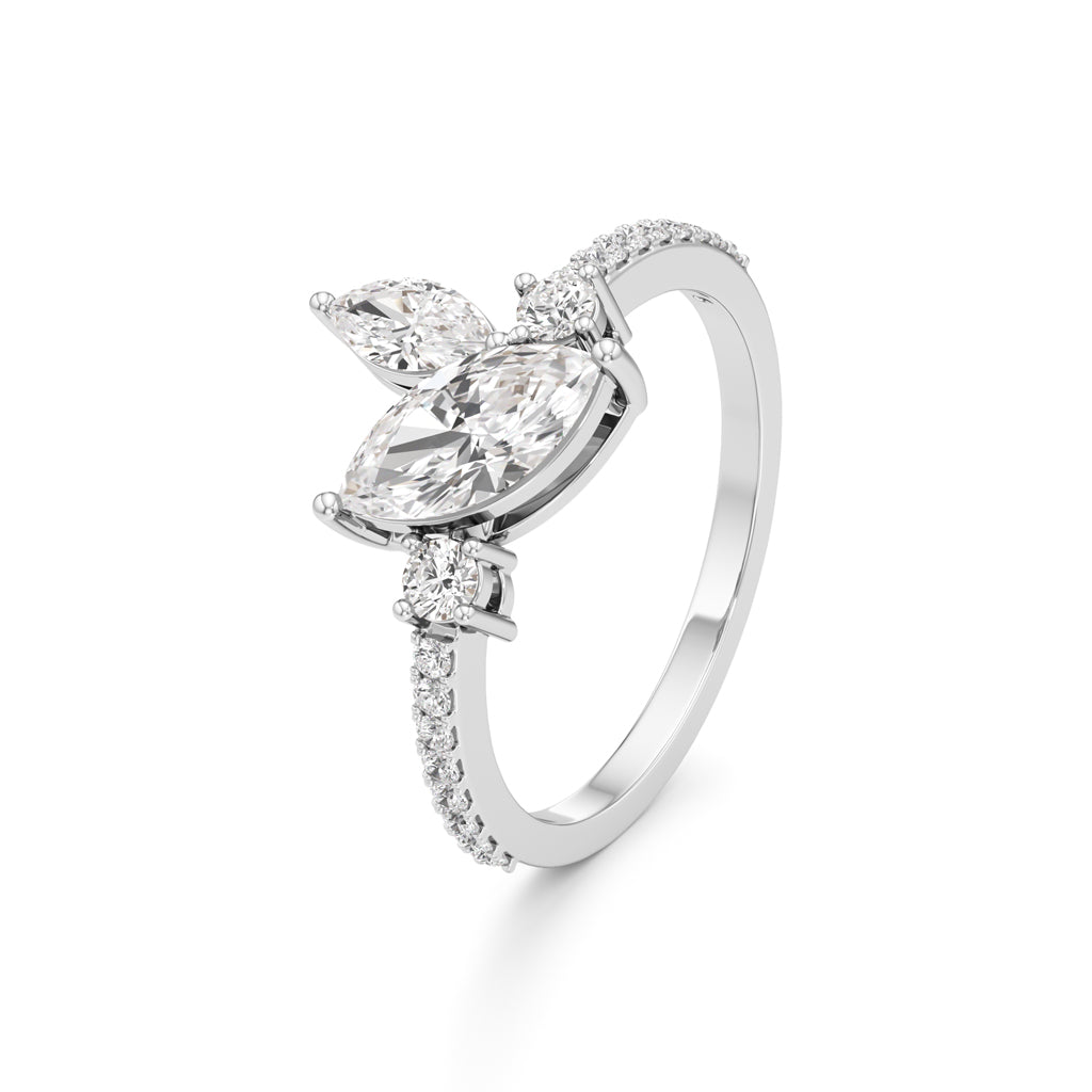Twilight Petal Marquise Diamond Ring
