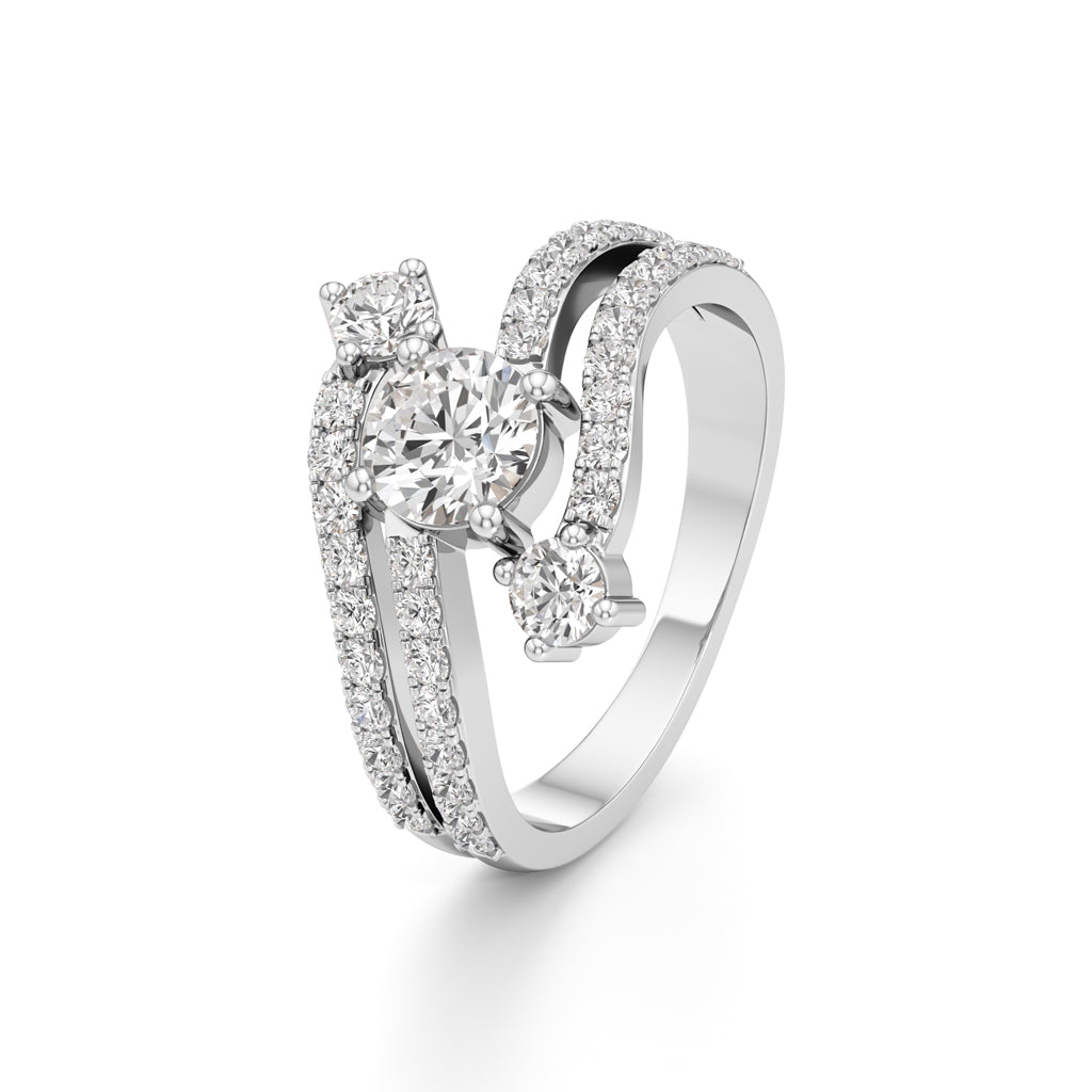 Radiant Flow Diamond Wrap Ring