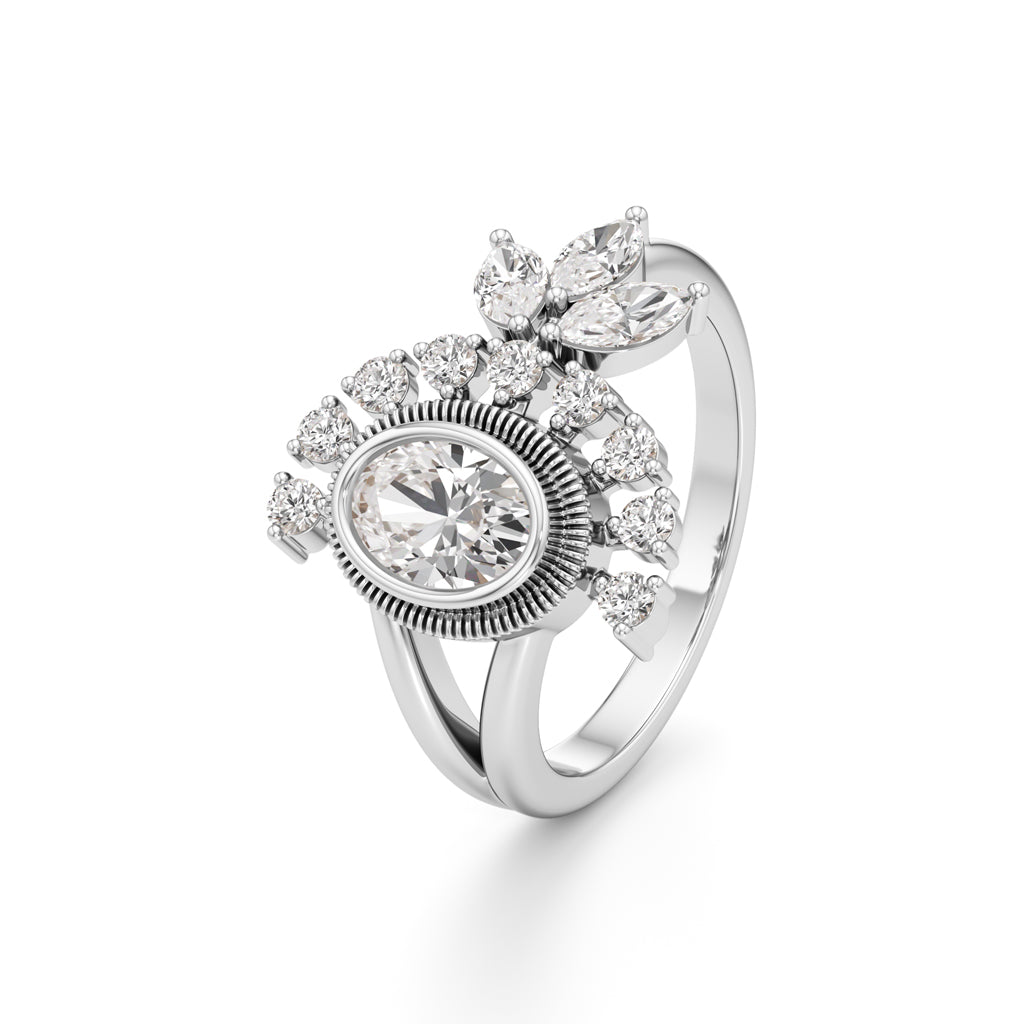 Elysian Radiance Floral Diamond Ring