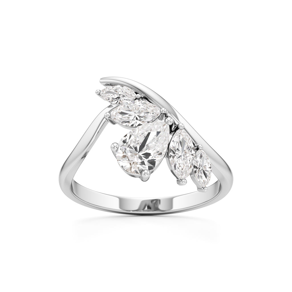 Whispering Leaves Diamond Open Ring
