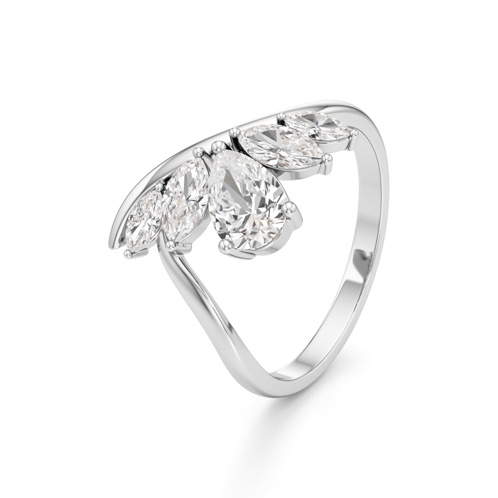 Whispering Leaves Diamond Open Ring