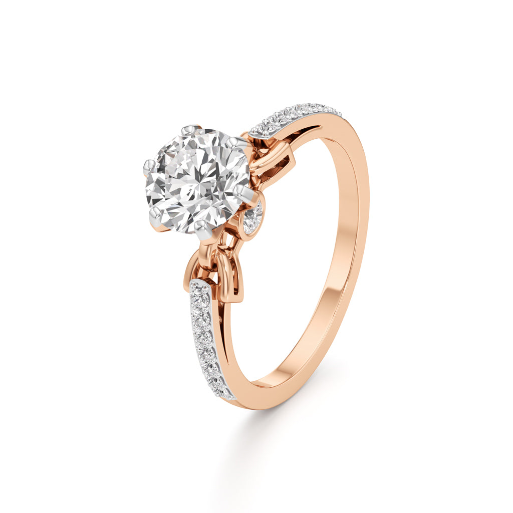 Classic Solitaire with Pave Accents Engagement Ring